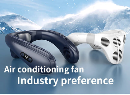 New Wearable Neck Fan Hanging Neck Fan Rechargeable Semiconductor Cooling Bladeless Fan Outdoor Personal Fan Wearable Cooler