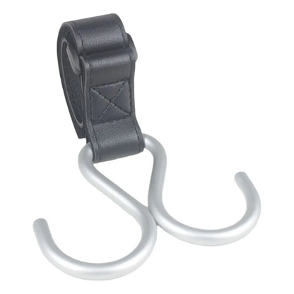 Cute S Shape Baby Stroller Hooks Double Hook PU Hanging Hook Cart Organizer Solid Color Stroller Accessories Baby
