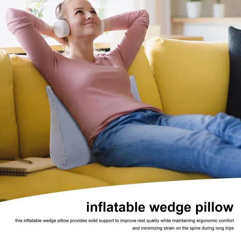 Wedge Pillow Knee Cushion Foot Pillow Elevation Leg Pillows Inflatable Back Pillow Soft Support Cushion Backrest For Travel