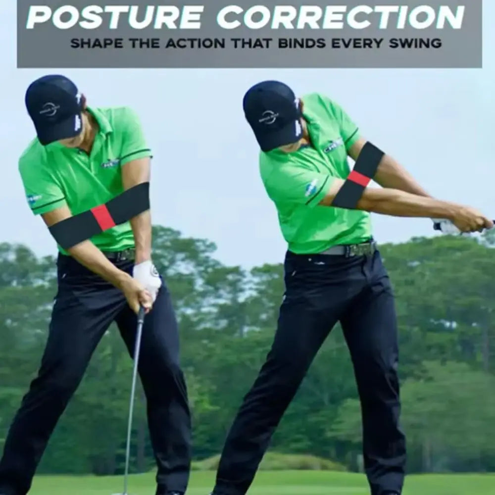 Posture Correction Golf Swing Trainer Connected Arms Elastic Strap Golf Training Aids Black Professional Golf Posture Corrector