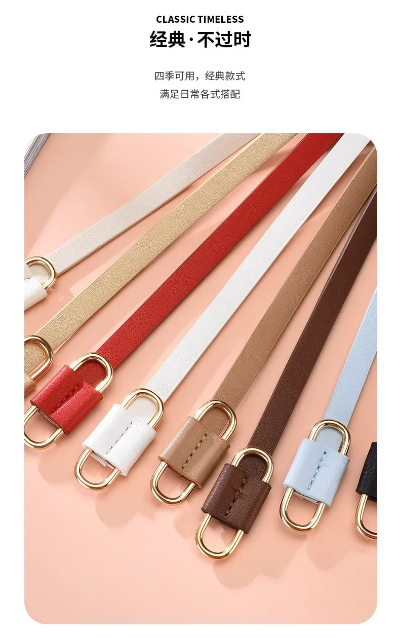 Metal Buckle Thin Stretchy Waist Belt Striped Elastic Waistband Elegant Women Girdle Female Belt Fashion Apparel Accessories New