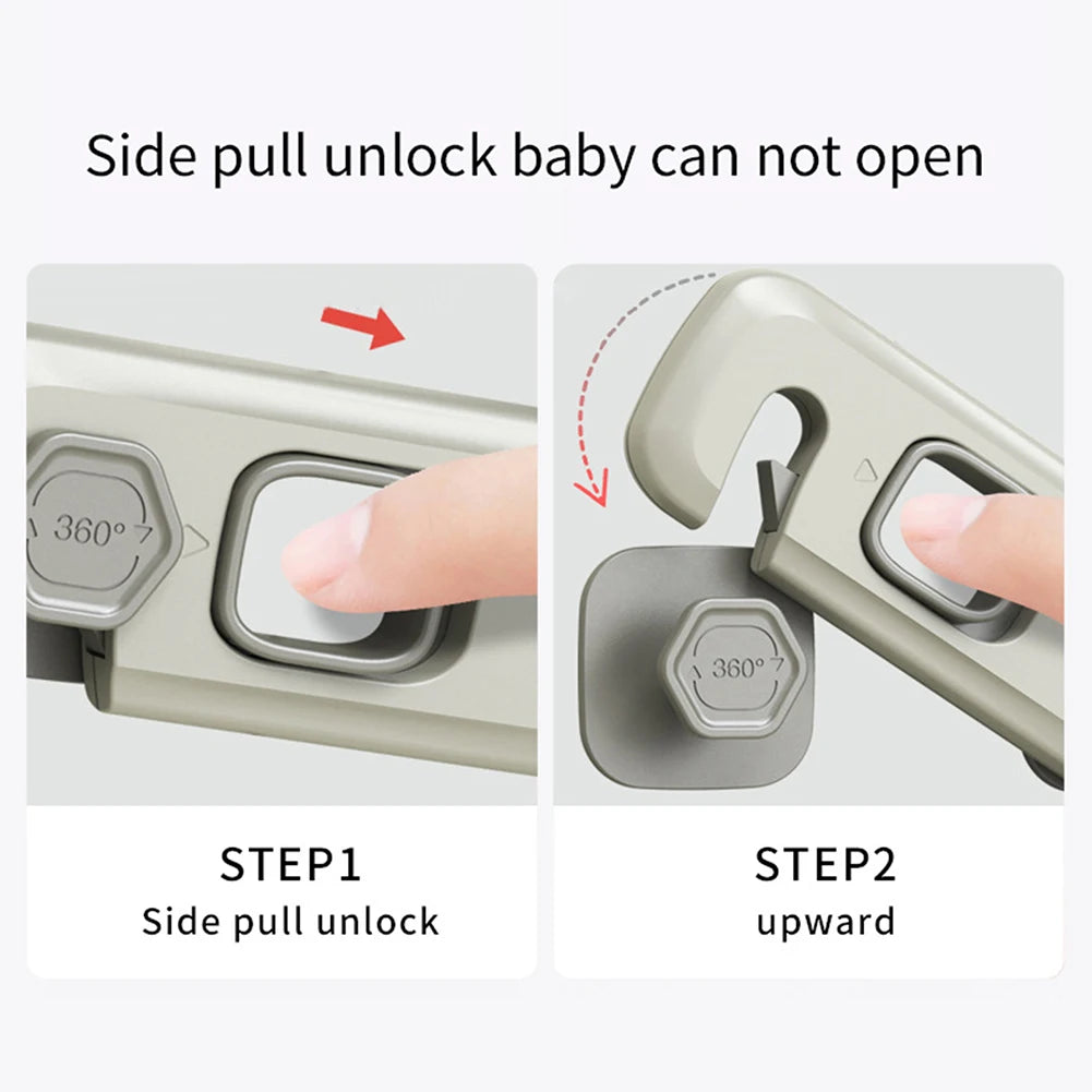 5pcs Home Refrigerator Lock Self-Adhesive Fridge Freezer Door Catch Lock Toddler Kids Child Cabinet Safety Lock Baby Safety Lock