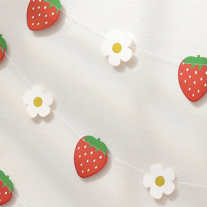 Fruit, strawberry and flower flag-raising party decoration arrangement 1 set 1 piece.