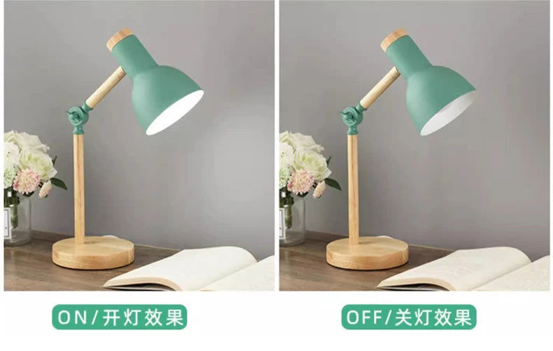 Nordic Decorative Eye Protection Small Table Lamp Modern Simple Cute Exquisite Bedroom Desk Bedside Lamp Girl Macaron Wood Lamp