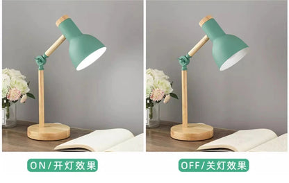 Nordic Decorative Eye Protection Small Table Lamp Modern Simple Cute Exquisite Bedroom Desk Bedside Lamp Girl Macaron Wood Lamp