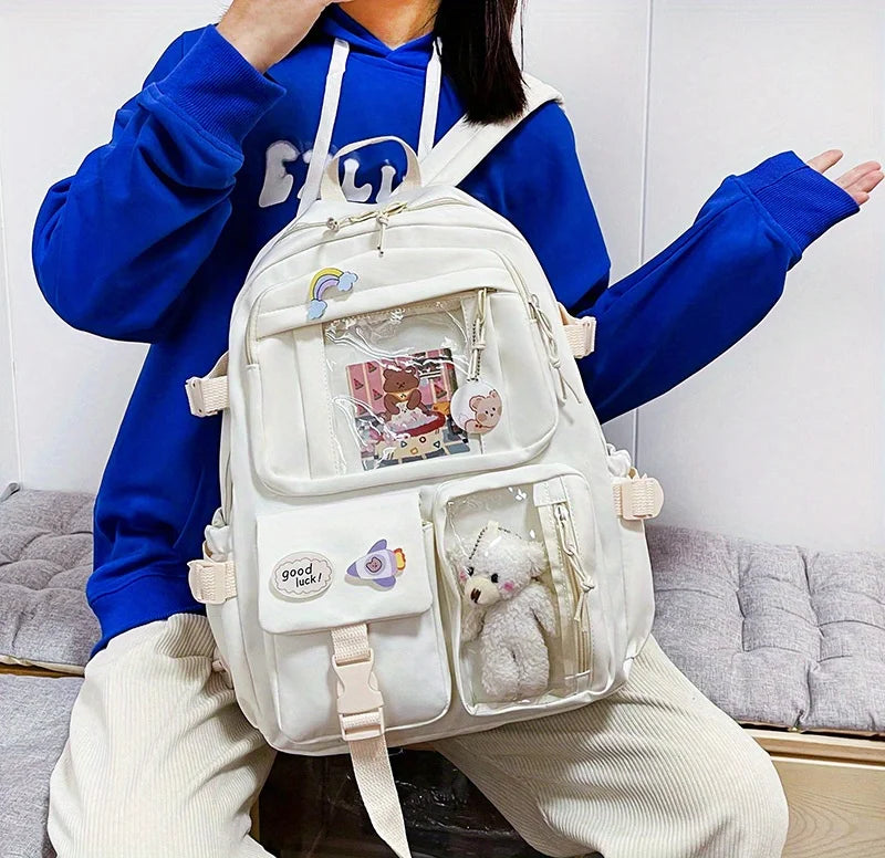 Large Capacity High School Student Backpack Female Korean Schoolbag Junior High School Student Girl Backpack