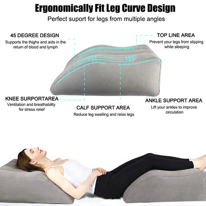 Inflatable Leg Pillow Wedge Pillow Knee Cushion For Travel Camping Sleeping Portable PVC Foot Pillow Elevation Leg Pillows