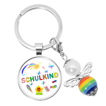 School Child Enrollment Cute Girl Gift Guardian Angel Keychain School Child School Bag School Lucky Charm