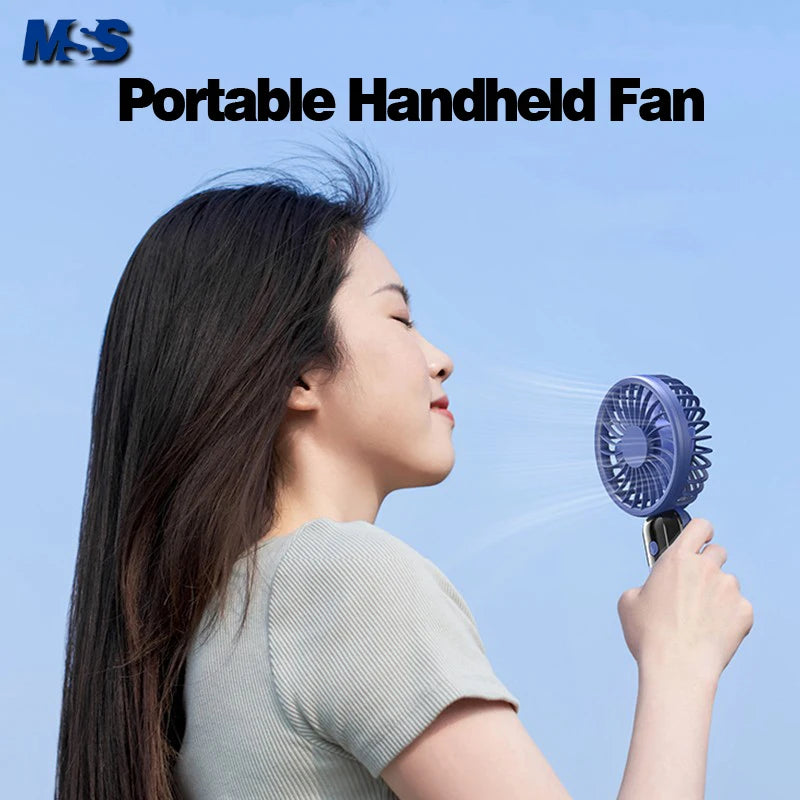 Portable Handheld Fan-LED Display Usb Fan, 6-Speed Wind, Rechargeable Portable Fan, Mini Fan for Home/Camping/Office