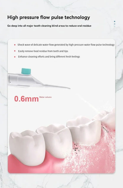 Oral Irrigator Cordless Water Teeth Cleaner Portable Water Dental Flosser Pick Teeth Pick for Teeth Cleaning