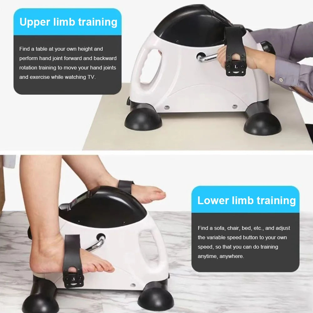 Mini Exercise Bike Arm and Leg Trainer Adjustable Foot Pedal Exercise Machine LCD Display Portable Pedal Trainer for Home Office