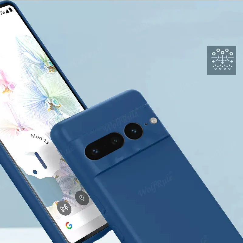 For Cover Google Pixel 7 Case Google Pixel 7 6 8 Pro 7A Capa Shockproof Liquid Silicone TPU Soft Cover Google Pixel 7 Pro Funda