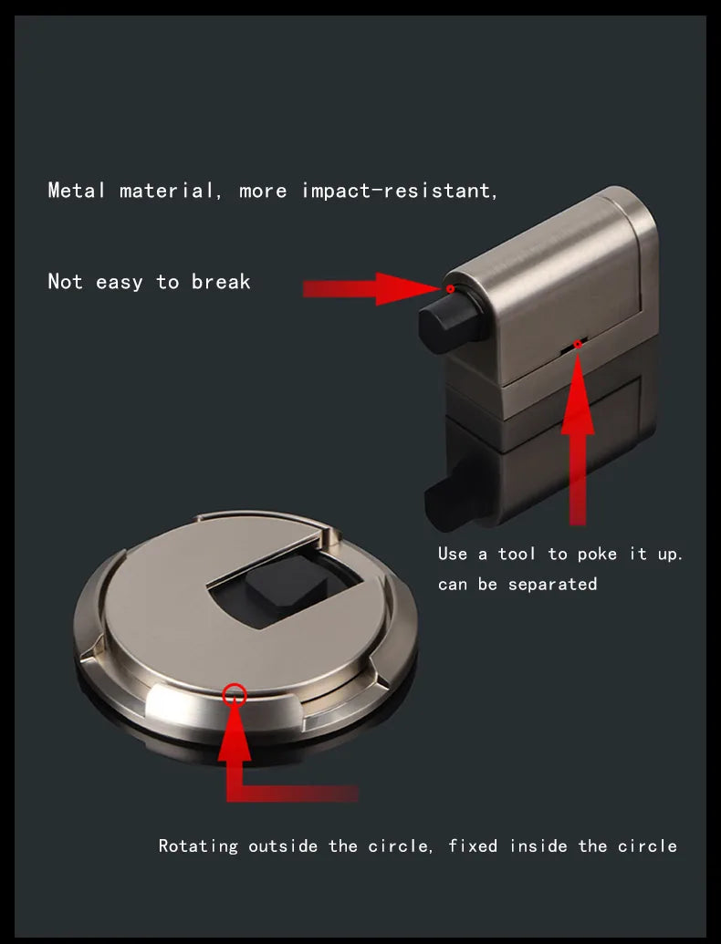 No-punch Door Suction Windproof Ground Suction Anti-collision Door Stopper Household Door Stopper Door-impact Fixed Door Stopper