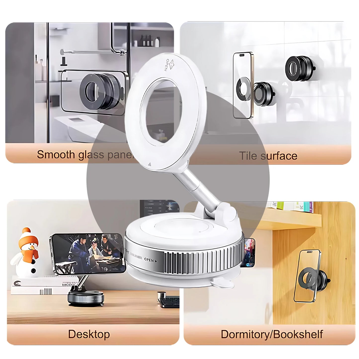 Magnetic Car Mount Strong Magnetic 360° Rotation Foldable Phone Holder For Cell Phone For iphone 14 15 16 Live Streaming K007