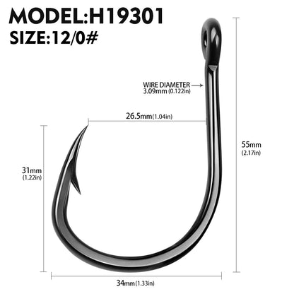PROBEROS 10Pcs/lot Thick High Carbon Steel Fishhook Lron Hook With Barb Hook for Haihu River Fishing Gear Accessories Wholesale