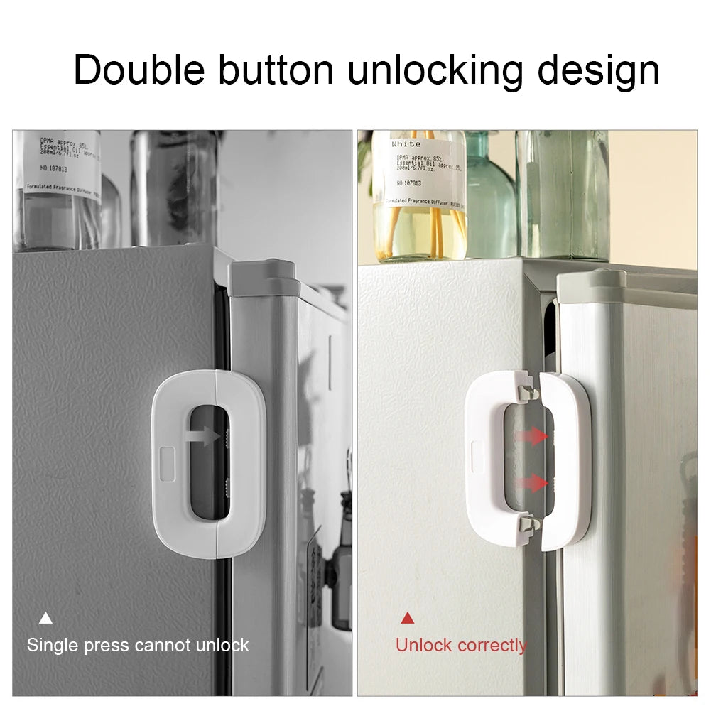 Self-Adhesive Fridge Lock Latchs System for Home Refrigerator Lock Fridge Freezer Door Locks Kids Baby Safety Child Cabinet Lock