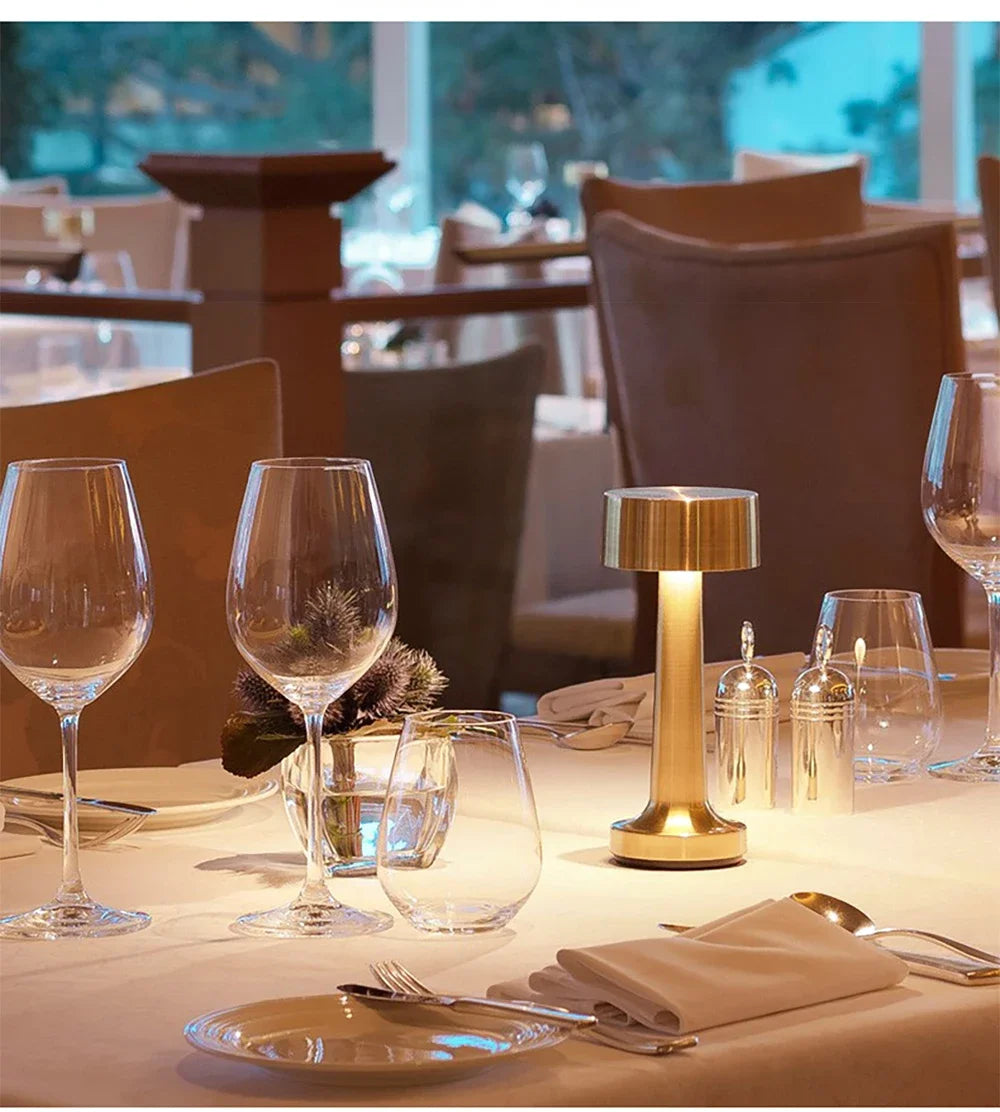 LED Table Light Metal Touch Desktop Decorative Lamp Rechargeable Night Lights For Bar Coffee Table Restaurant Decoration Light