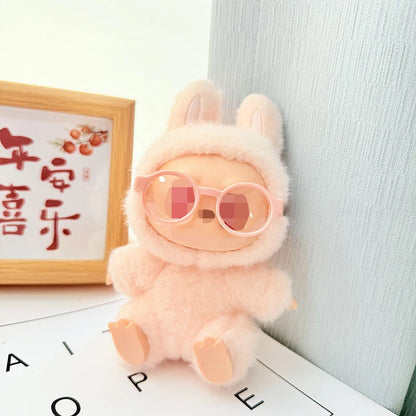 LABUBU 17cm Doll 6.5cm Transparent Glasses Stylish Sunglasses for 1/8 -1/4 BJD Doll Accessories