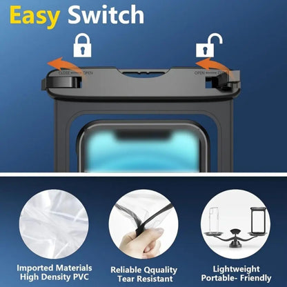 Waterproof Mobile Phone Bag Touchable Screen Large Capacity Phone Protector Pouch with Neck Lanyard Transparent