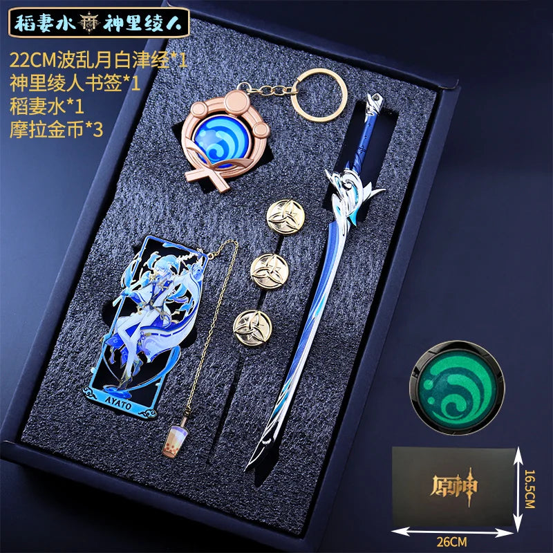 Genshin Impact Peripheral Bookmarks Vision of God Pendants Keychains Servant Weapon Models Combination Sets Gifts and Presents