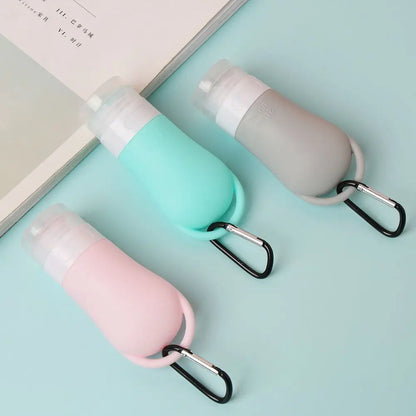 Travel Bottle Leakproof Silicone Refillable Squeezable Travel Tube with Keychain Hook for Cosmetic Toiletry Shampoo