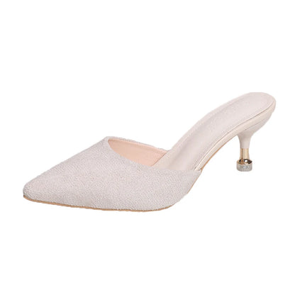 New Women's Slippers High Heel Closed Pointed Toe Shoes Sexy Ladies Heeled Sandals for Women
