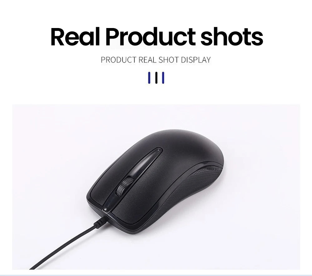 USB Wired Mouse 1600DPI Office Gaming Desktop Computer Accessories For PC Desktop Computer Mouse 1.5M ﻿Business Computer Office