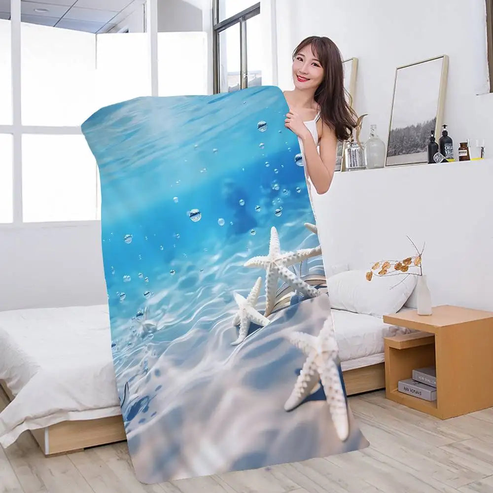 Beach Ocean Wave Anime Beach Swimming Towel Soft Absorbent Washcloth Children's Gifts For Kids Travel Camping Gym