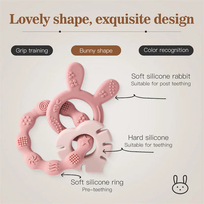 Baby Silicone Teethers Animal Food Grade Silicone Baby 0-12 Toys Silicone Teeth Grinding Stick Newborn Pacifier Accessories Toys