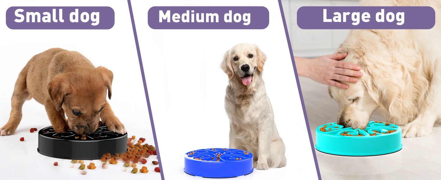 Pet Dog Slow Feeder Bowl Fun Non Slip Anti-Gulping Slower Food Feeding Dishes Eco Dog Bowl for Large Medium Small Dogs Puppy