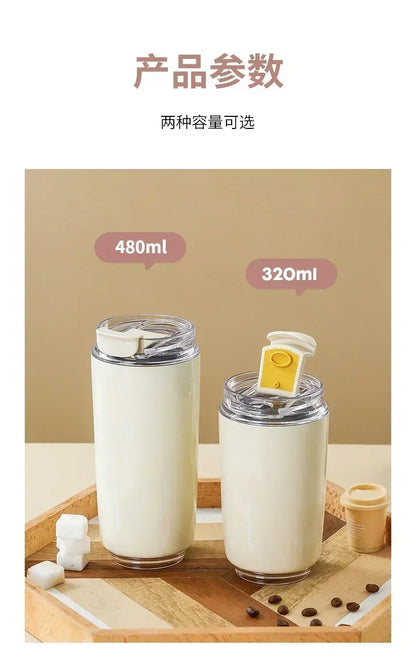 480ml Insulated Water Bottles 2024 New Thermos Bottle Stainless Steel Water Bottles Drinking Bottle Coffee Cup Travel MugTumbler