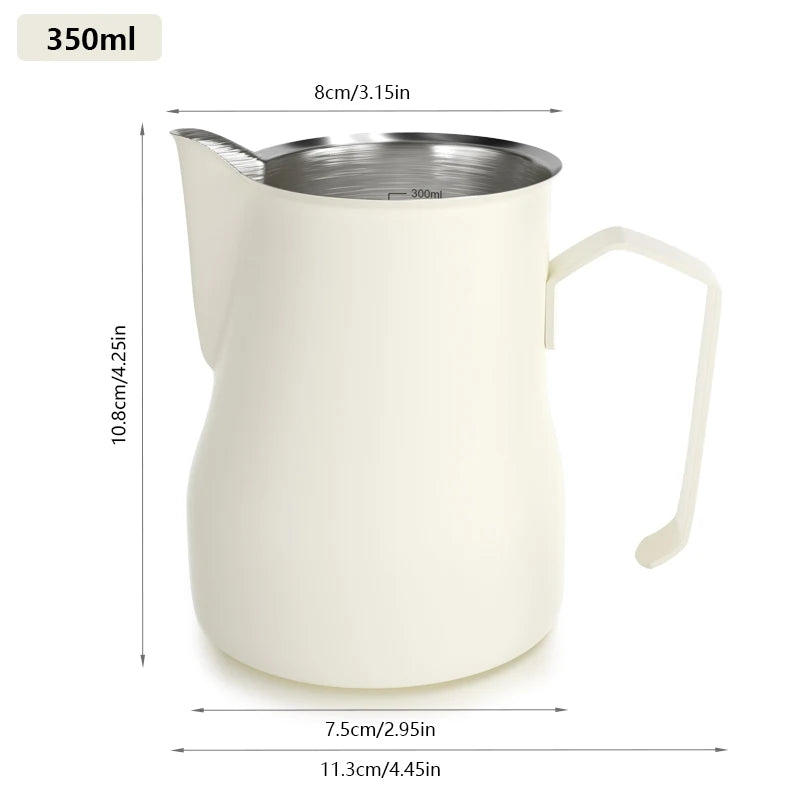 Milk Frothing Pitcher Jug 350/500ML Stainless Steel Coffee Milk Frothing Jug for Espresso Latte Art Barista Steam Milk Jug