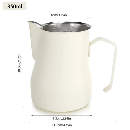 Milk Frothing Pitcher Jug 350/500ML Stainless Steel Coffee Milk Frothing Jug for Espresso Latte Art Barista Steam Milk Jug