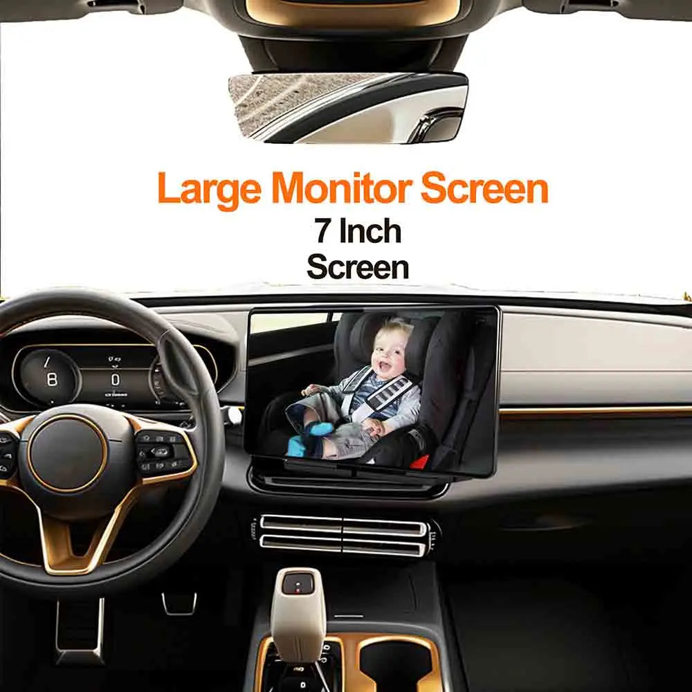 BEPOCAM 7'' Touch Screen Car Rear View Monitor 2K Baby Car Mirror Adjustable View Angle for Infants Kids Pets with Night Vision