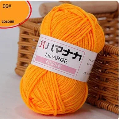 Multi-purpose 25g/ball Milk Cotton Yarn for DIY, Handmade Crafts, Amigurumi, Hats, and Bags