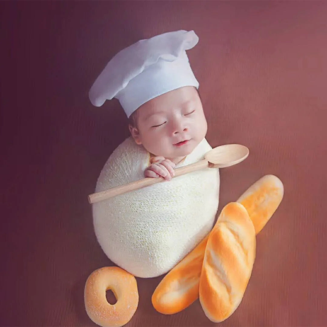 Bebe Hat Newborn Photography Chef Hat Mini Kitchen Utensils And Appliances Suit Infant Theme Photography Accessories