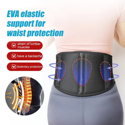 Breathable Back Brace for Lower Back Pain - Lumbar Support Belt w/ Pad for Men & Women - Sports & Work Support"