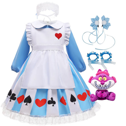 Girl Alice Costume Halloween Maid Lolita Dress Kids Cosplay Servant Family Party Fancy Clothing New Arrival