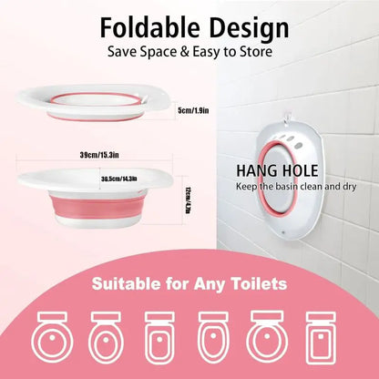 Sitz Bath, Sitz Bath for Hemorrhoids, Sitz Bath for Toilet Seat, Postpartum Care, Sits Bath Kit for Women, Collapsible