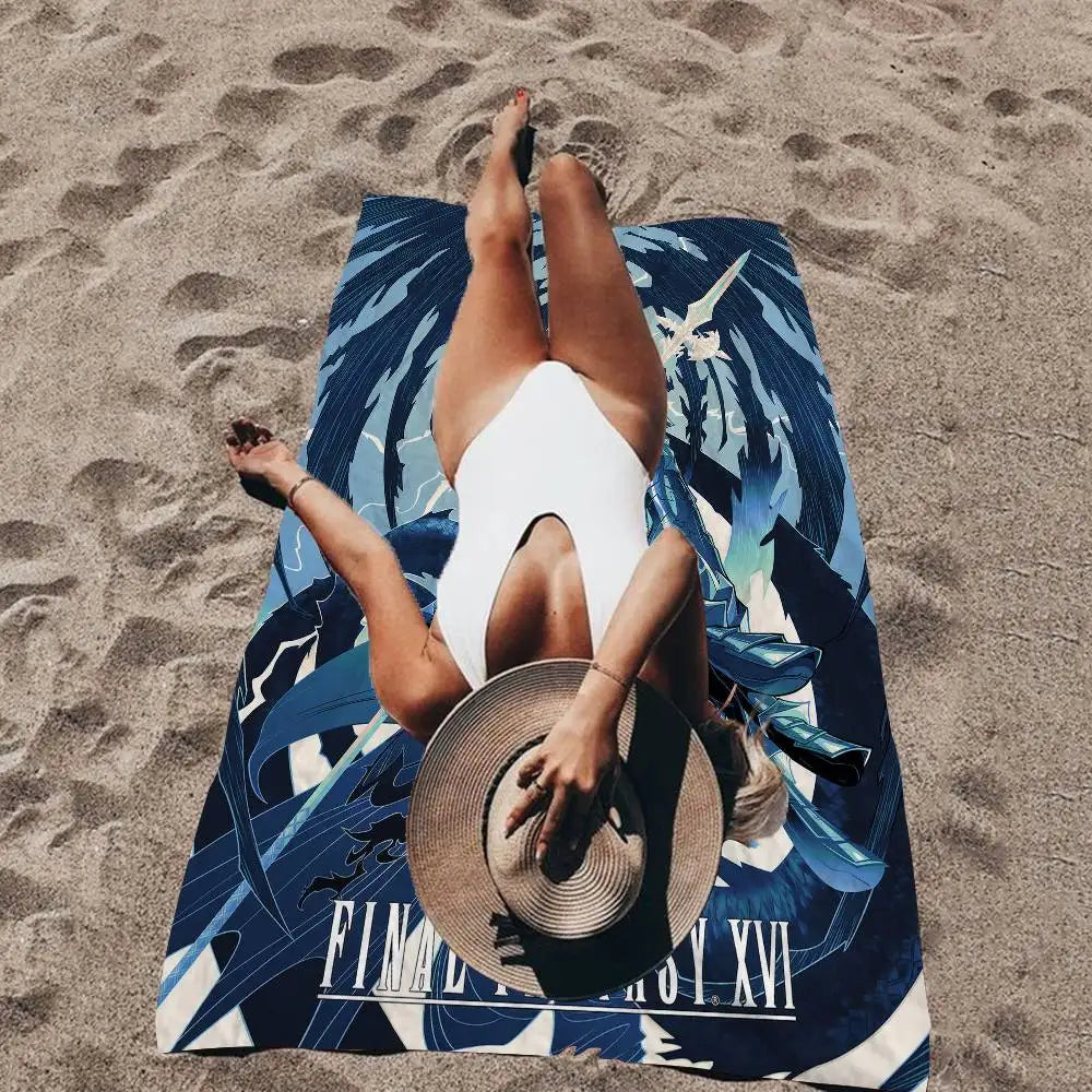 Video Games Final F-Fantasy Cartoon Beach Towel Cute Kawaii Room Decor Bath Girls Children Hand Towels For Bathroom Shower