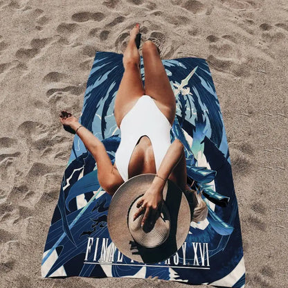 Video Games Final F-Fantasy Cartoon Beach Towel Cute Kawaii Room Decor Bath Girls Children Hand Towels For Bathroom Shower