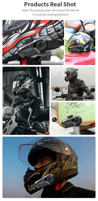 Bluetooth 5.3 Wireless Motorcycle Helmet Headset Hands-free Call Phone Motorcycle Waterproof Earphone Music Player Moto Helmet