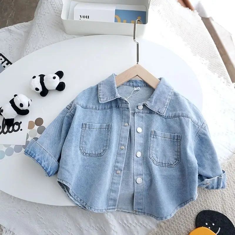 Spring Children's shirts 100% Cotton Casual  Blouse Summer Striped Shirt Korean Baby Long Sleeve Tops Boys Shirts Girls Blouses