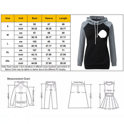 Womens Maternity Nursing Hoodie Sweatshirt Hoodies Long Sleeve Breastfeeding Pregnancy Top Kangaroo Pocket Clothes