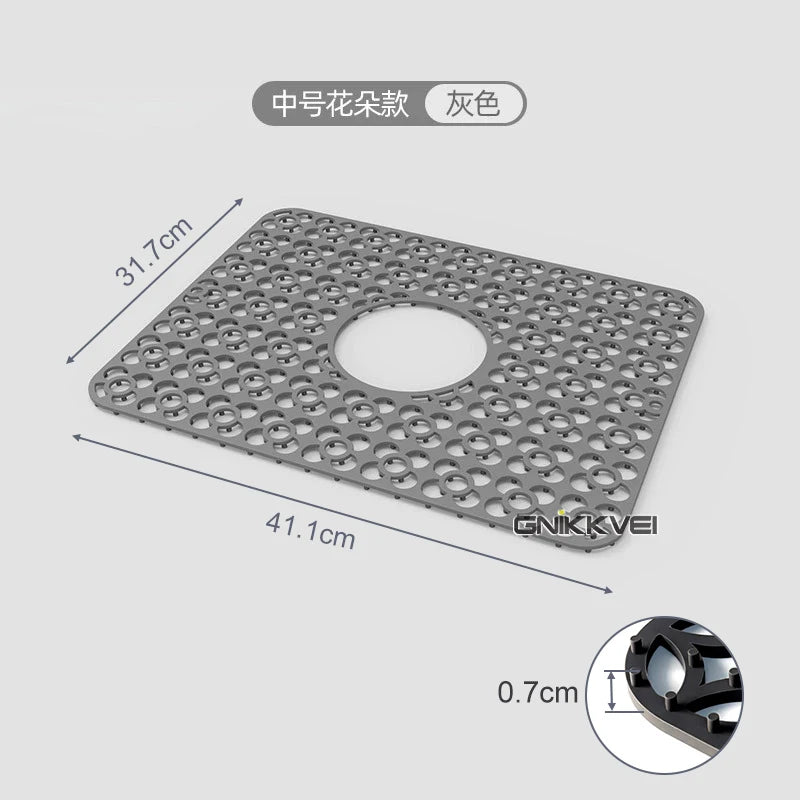 Silicone Sink Mat Sink Protectors for Kitchen Sink, Sink Mat Grid Non-Slip Folding Sink for Bottom of Farmhouse Porcelain Sink