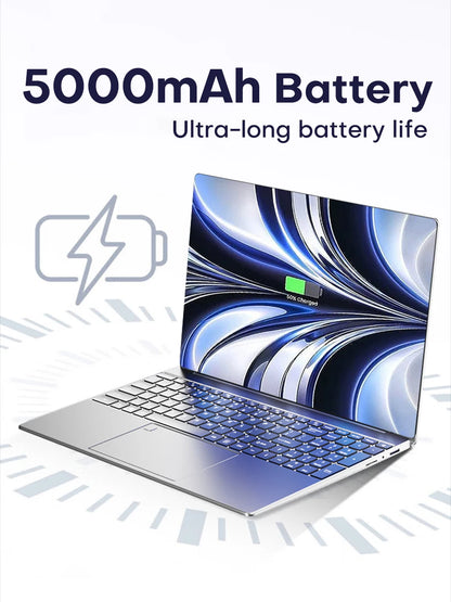 15.6 inch Laptop Computer intel Pentium 7505 Dual Core Laptops Windows 11 Pro Portable PC Gamer Notebook with Fingerprint Unlock