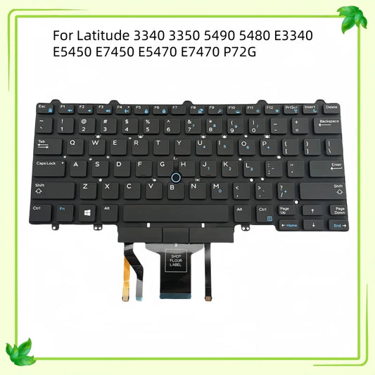 New US/RU/SP Laptop Layout Keyboard For Dell Latitude 3340 3350 5490 5480 E3340 E5450 E7450 E5470 E7470 P72G
