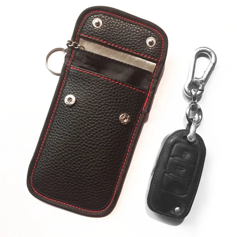1x Car Anti-theft Car Key Fob RFID Signal Blocker Faraday Signal Blocking Pouch Bag Key Wallets Car Interior Accessories
