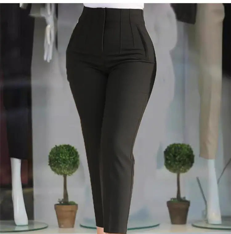 C.New S Wear High waist Pants for Women Formal Pants Office outfits Pencil Trousers Fashion Office Black Apricot Ladies Pants