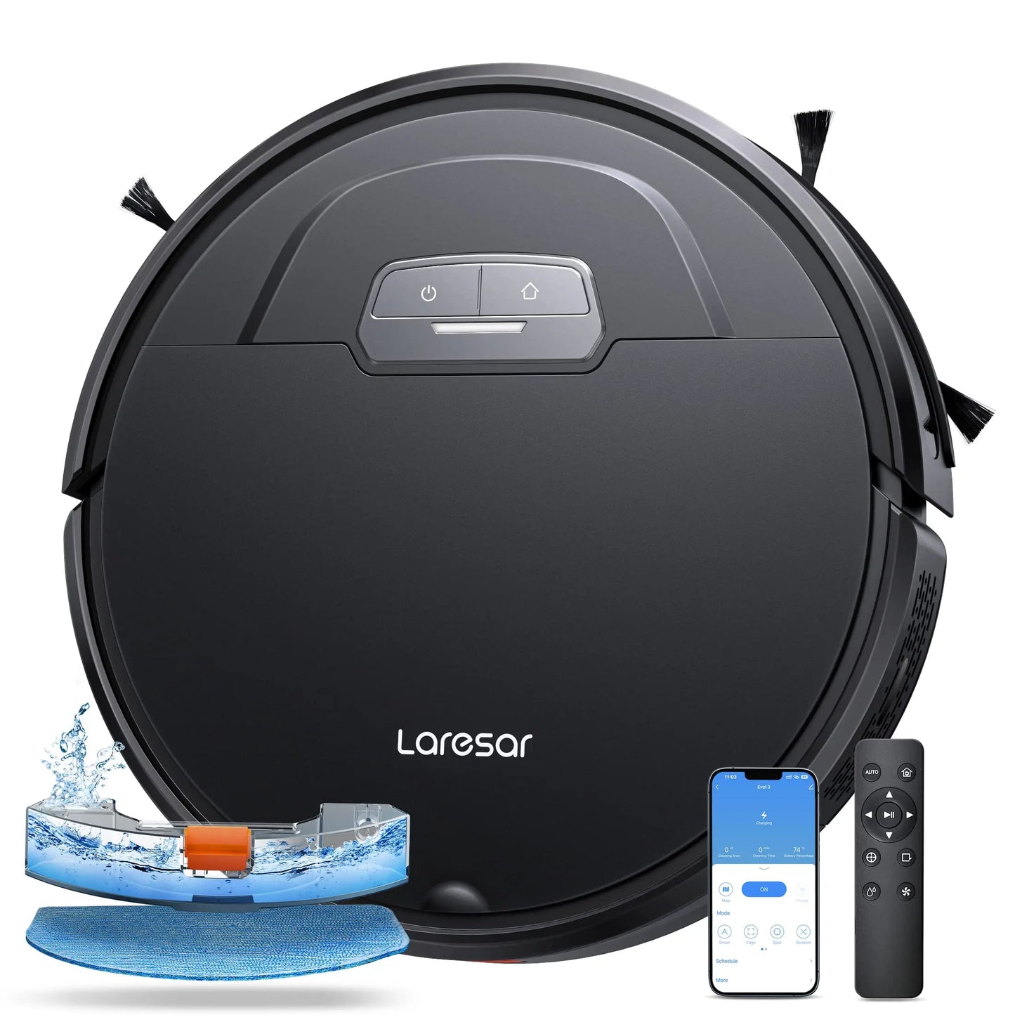 Laresar Robot Vacuums and Mop Combo 6000Pa Suction Auto Carpet Boost Self-Charging Super-Slim Robotic Vacuum Cleaner